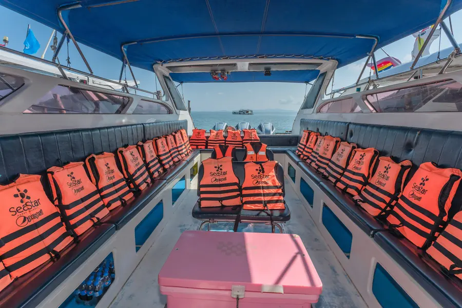 Modern speedboat used for the island excursion